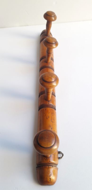 Wooden wall coat rack 4 hooks