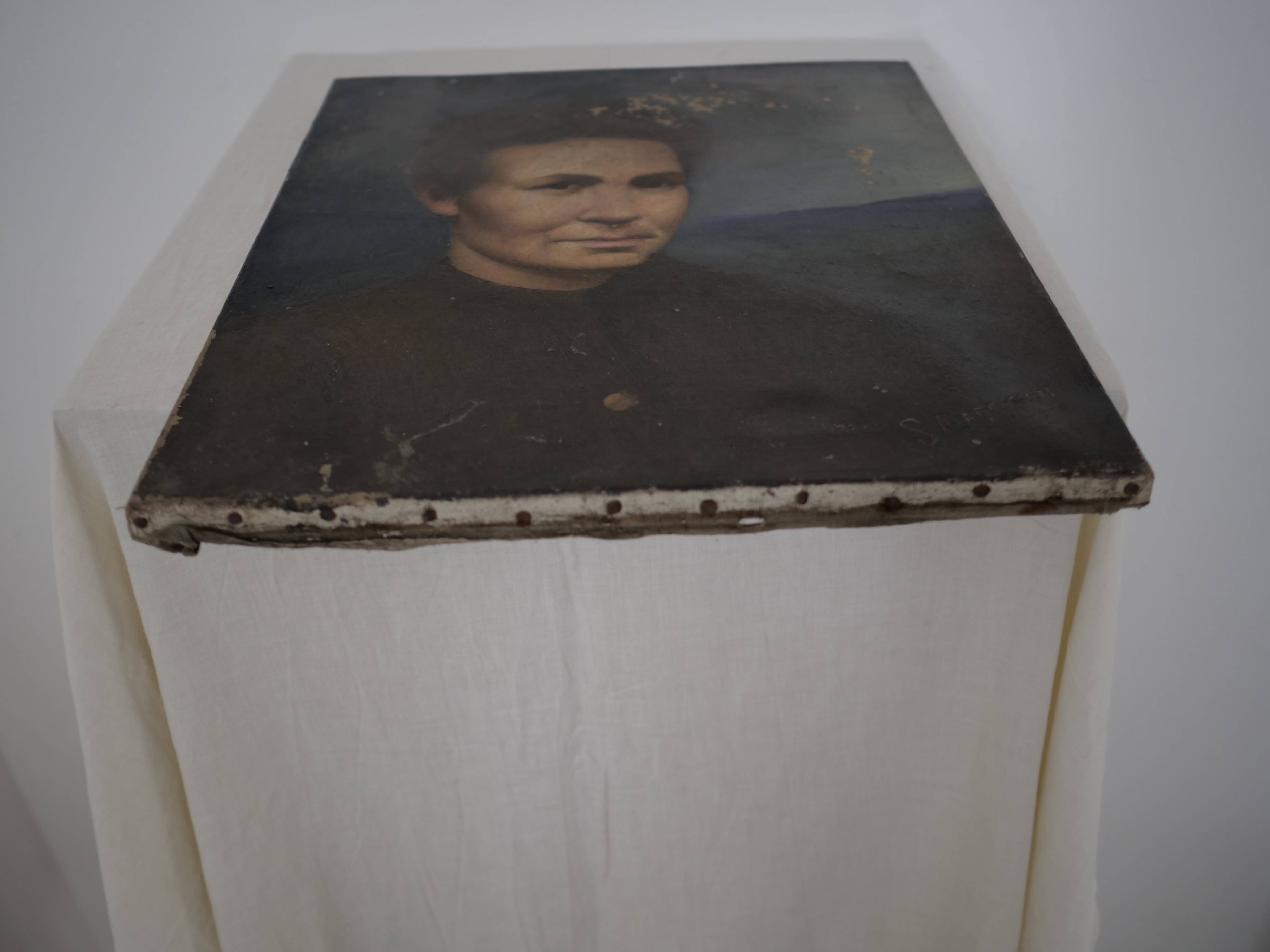 Portrait Oil on canvas Modern spirit signed Magisson 1930