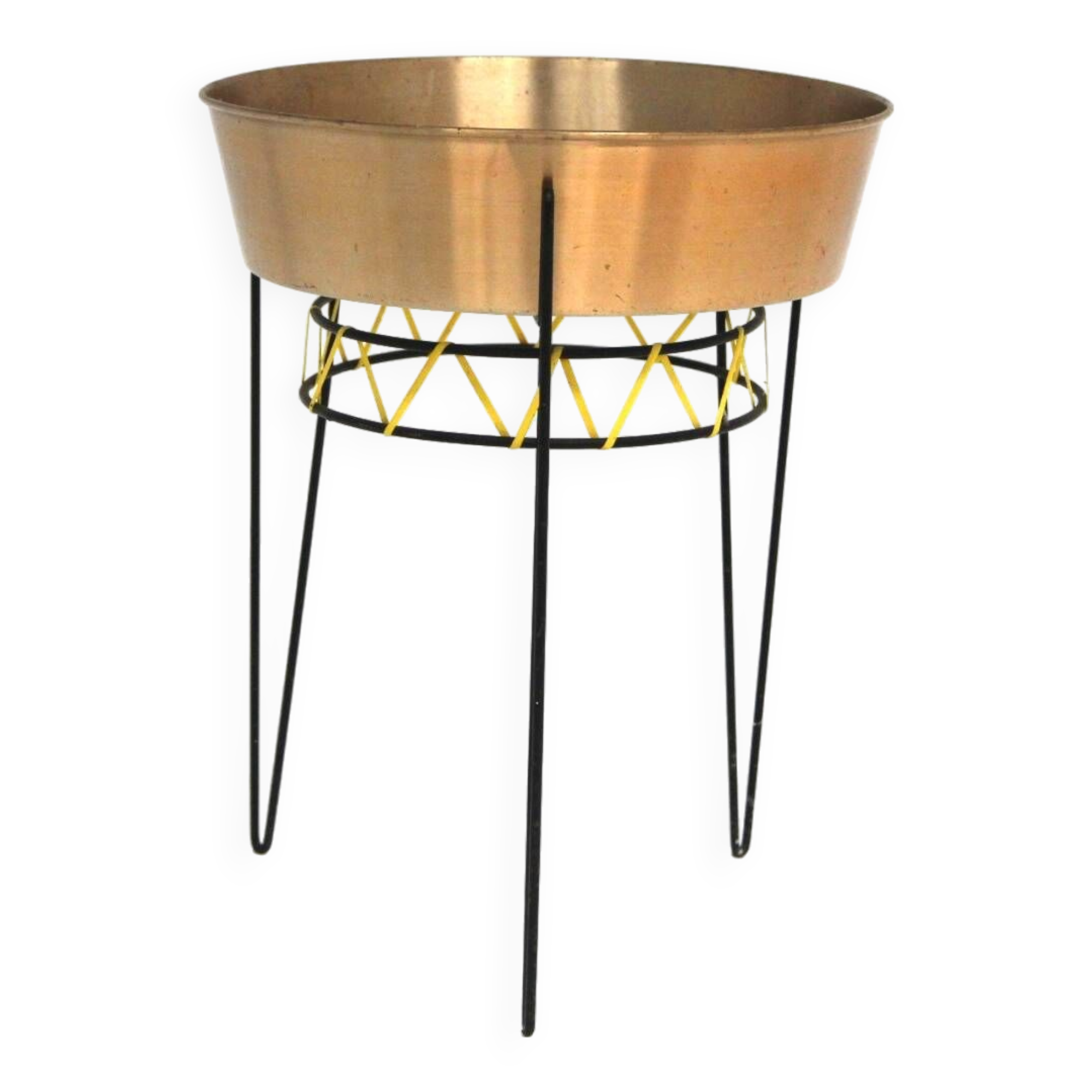 Scandinavian metal planter, Sweden, 1960