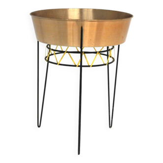 Scandinavian metal planter, Sweden, 1960