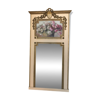 Trumeau bois miroir et tableau