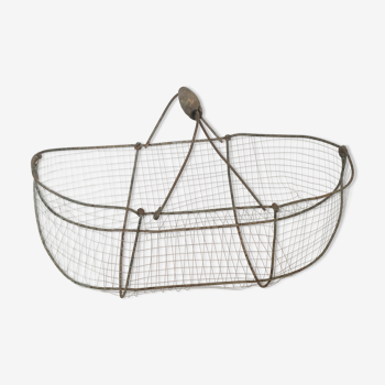 Old fruit and vegetable basket, metal and wood
