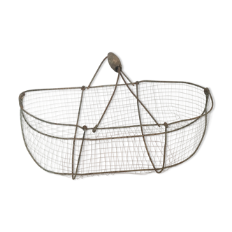 Old fruit and vegetable basket, metal and wood