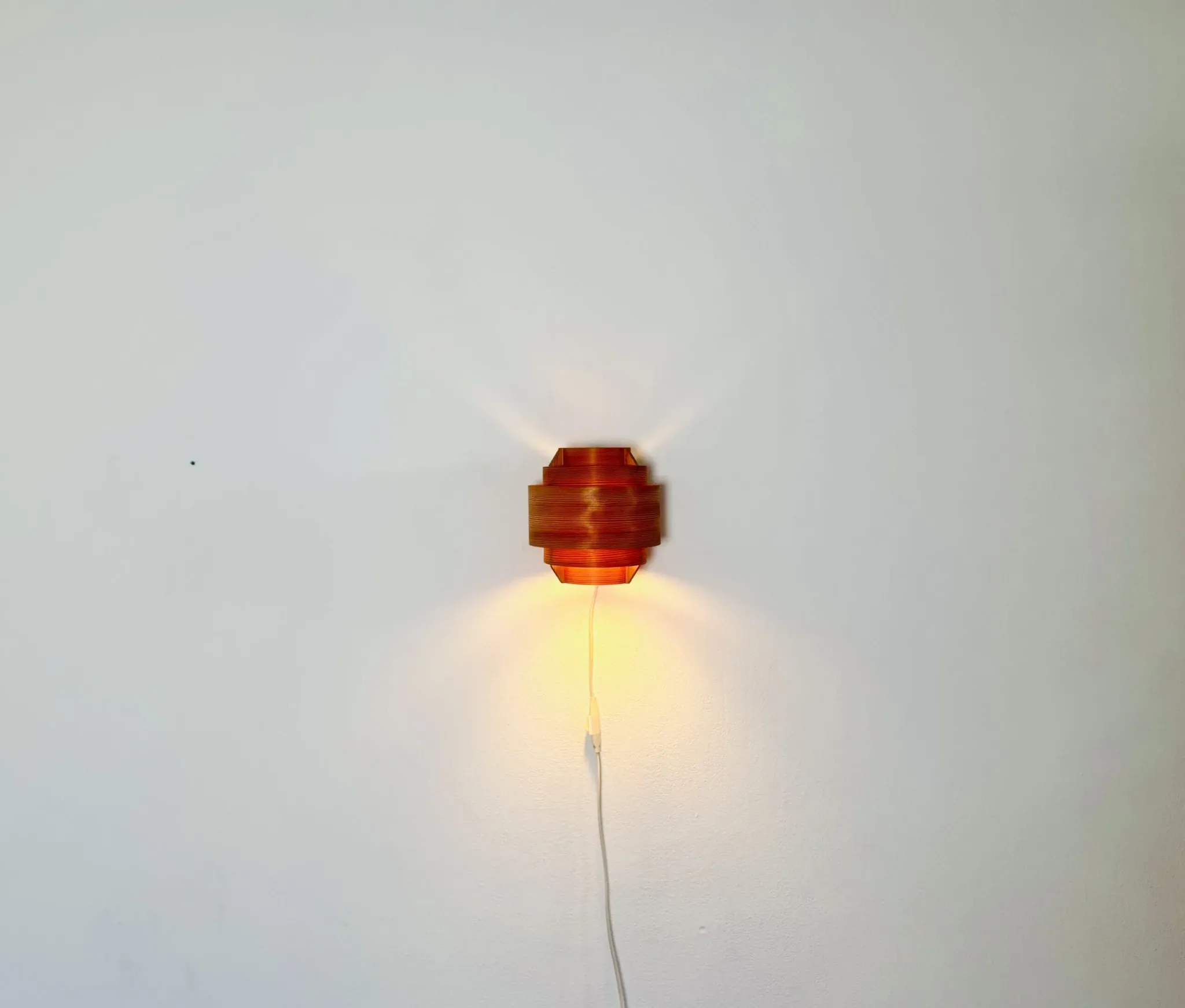 Pine Veneer Curved Wall Lamp By Hans-Agne Jakobsson For Ab Ellysett, Sweden, 1960S