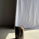 Black petrified wood side table with beige side H35 D24 - 3352