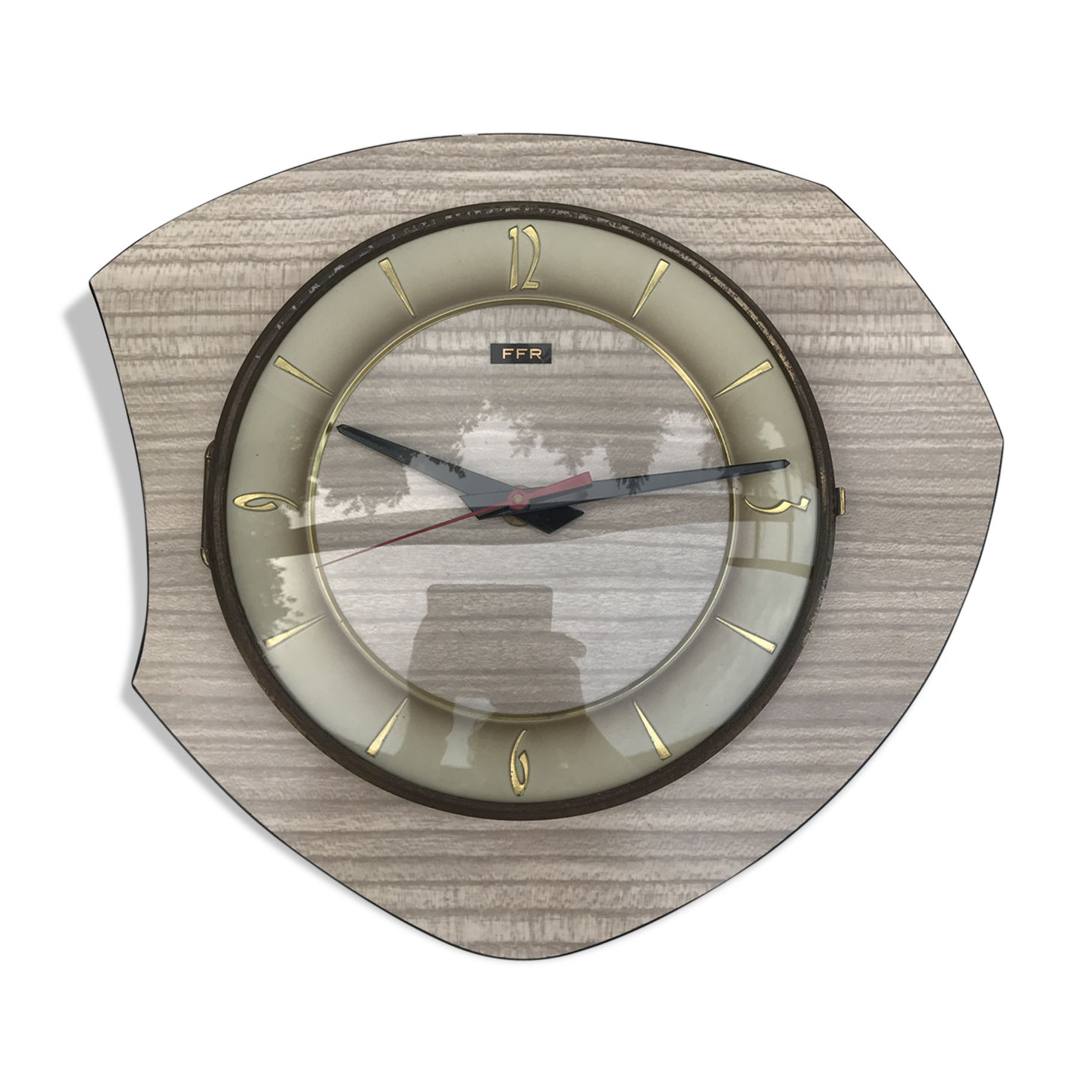 Pendule ancienne FFR en formica des années 70 vintage