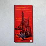 Mid-century wall art, Fat Lava wall plate by Bay Keramik