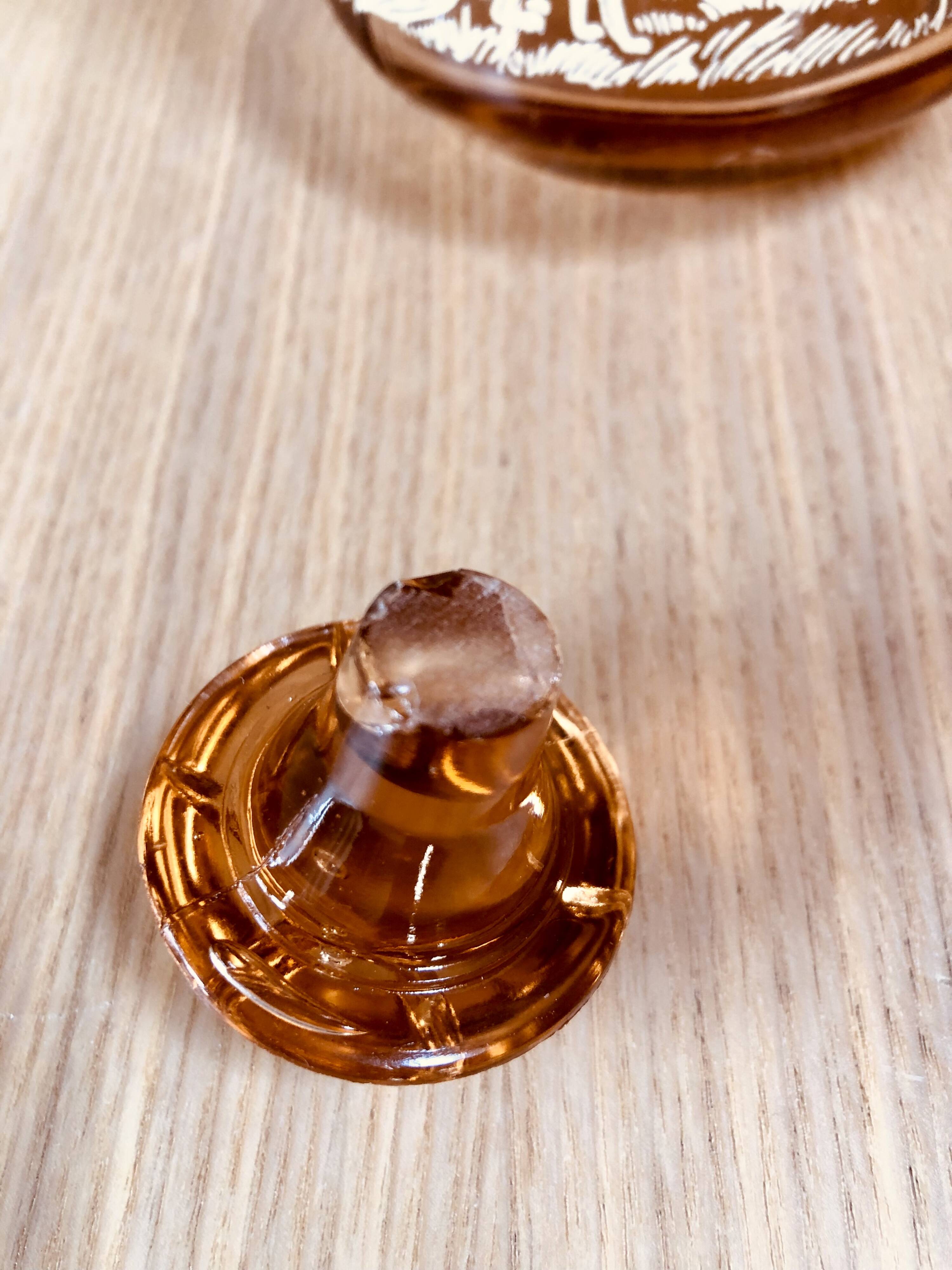 Vintage pink glass liqueur decanter