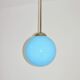A pendant lamp with a blue glass shade, 1940s.