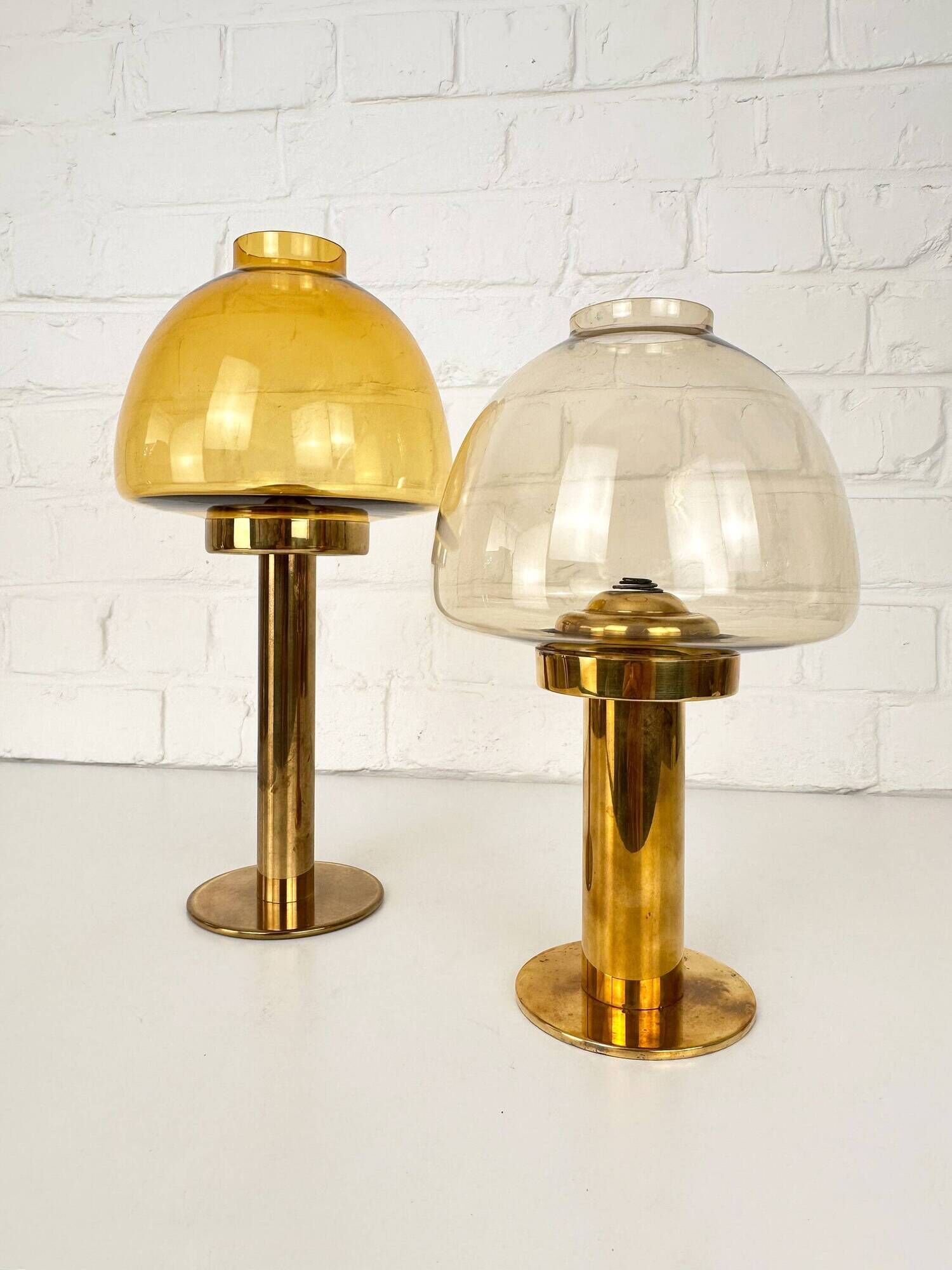 Pair of brass candle holders by Hans-Agne Jakobsson L102/32, Sweden, 1970.