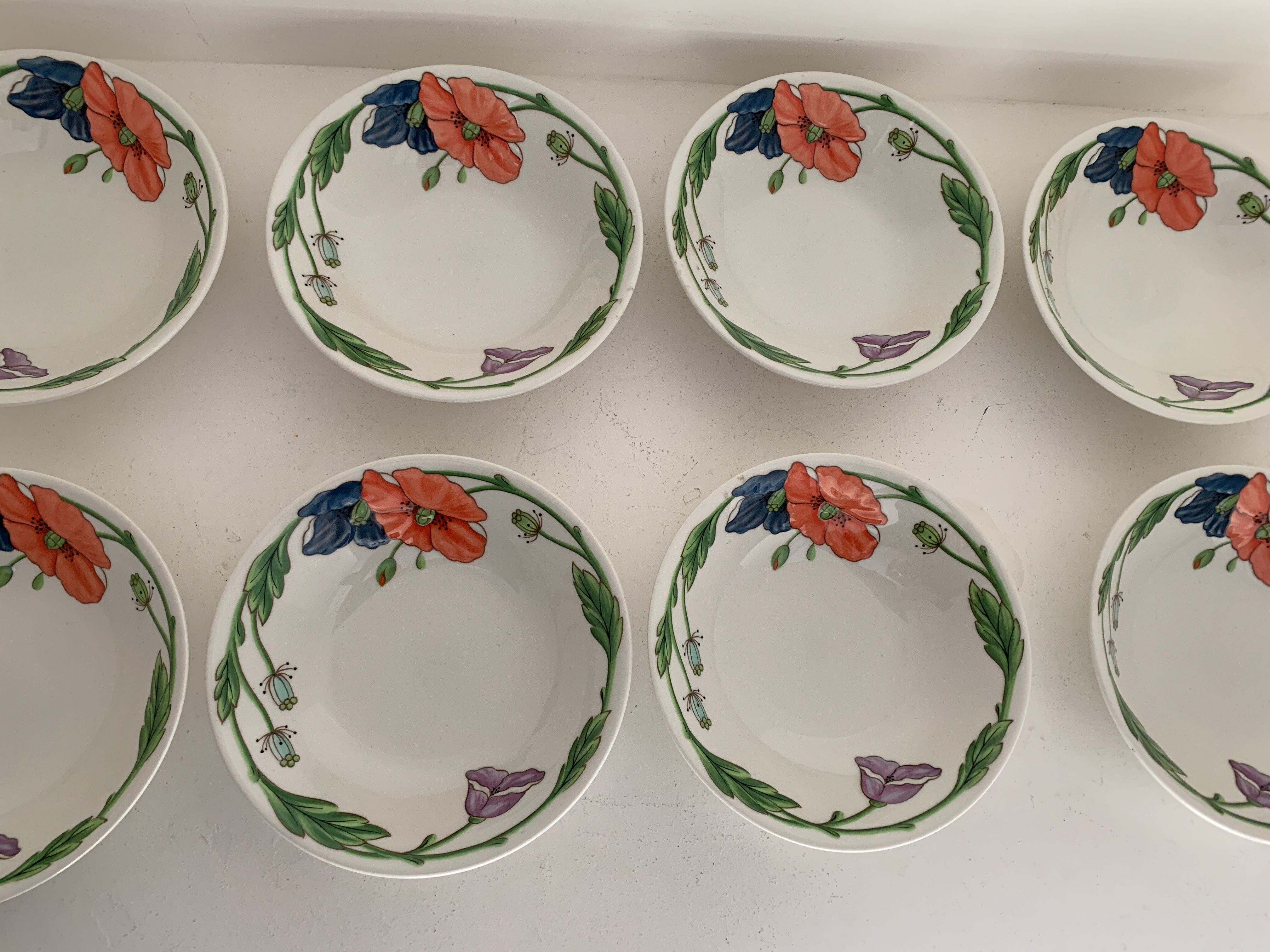 8 cups or ramekins Villeroy and Boch, contemporary Amapola model