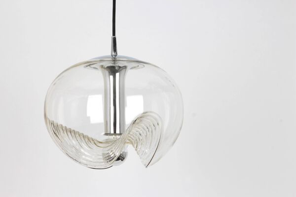 Suspension en Verre Clair conçues par Koch & Lowy, Allemagne, années 1970