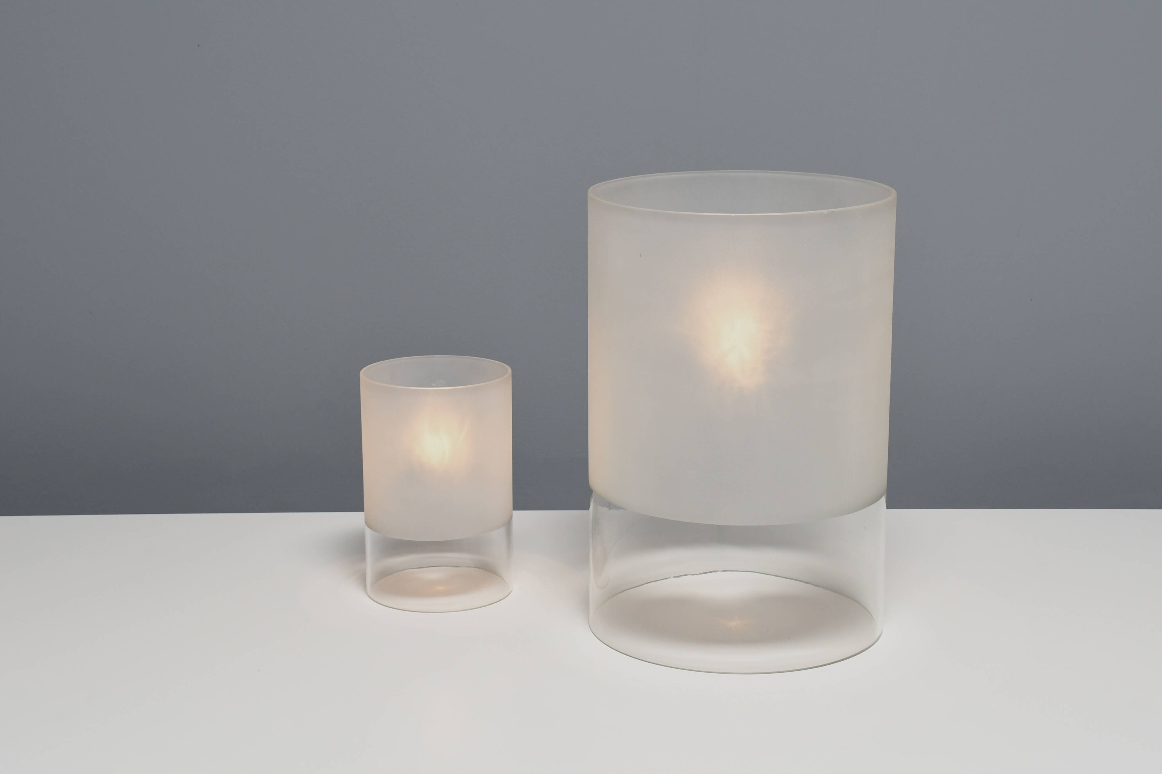 Set of Fontana Arte ‘Fatua' Glass Table Lamps by Guido Rosati, Italy 1972