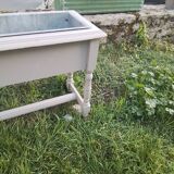 Removable galvanized interior gray wood planter