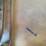 Set of 4 wooden bistro chairs stamped Baumann
