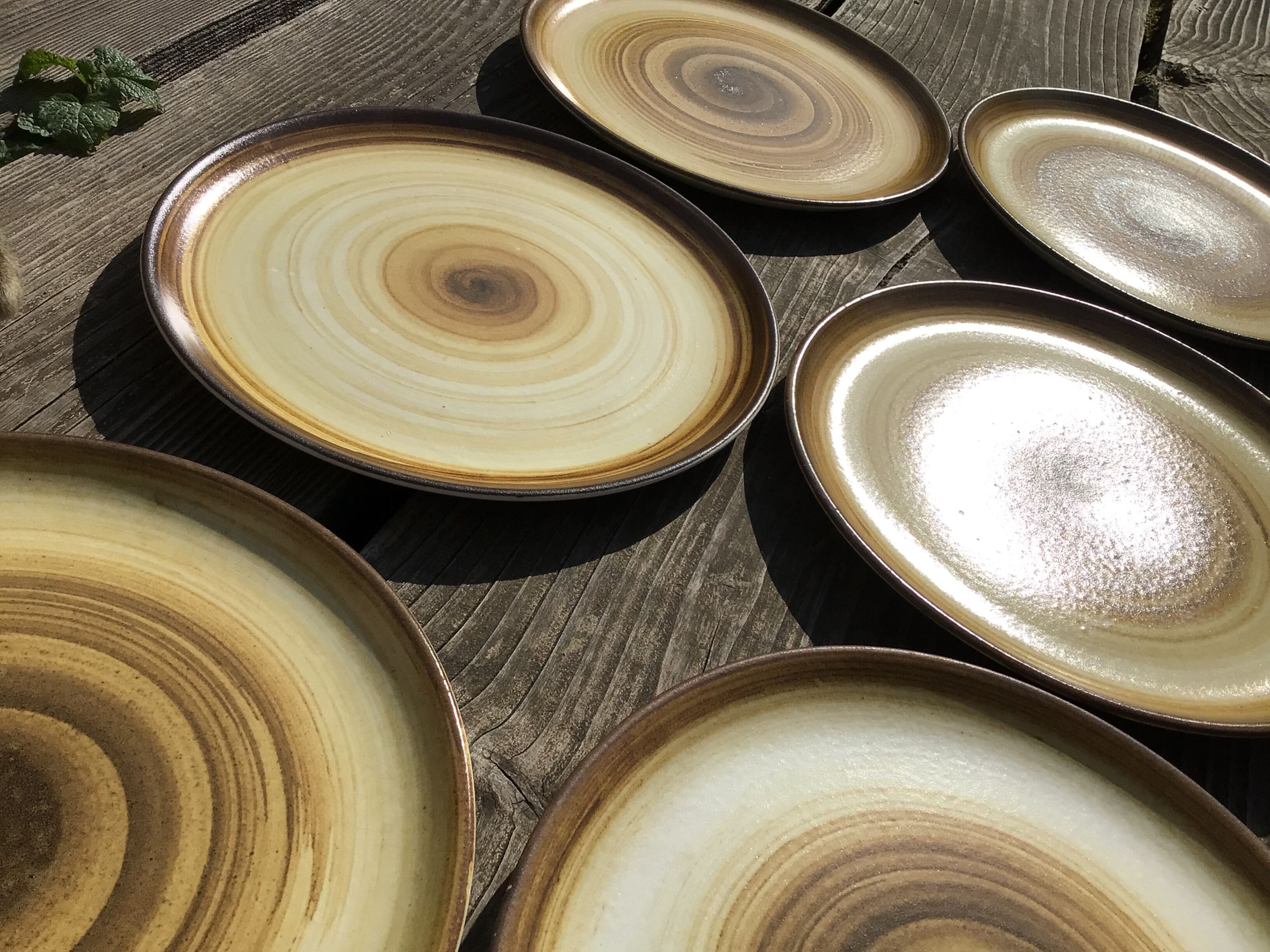 6 Flat plates sandstone Longchamp brown straw