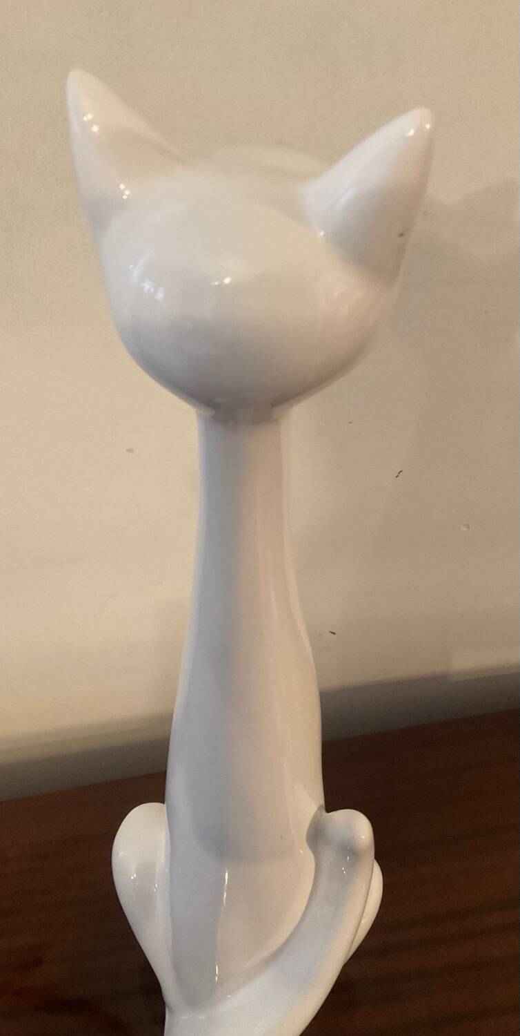 Vintage glazed ceramic cat 53cm