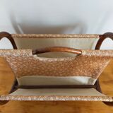 Magazine holder in rattan and vintage fabrics
