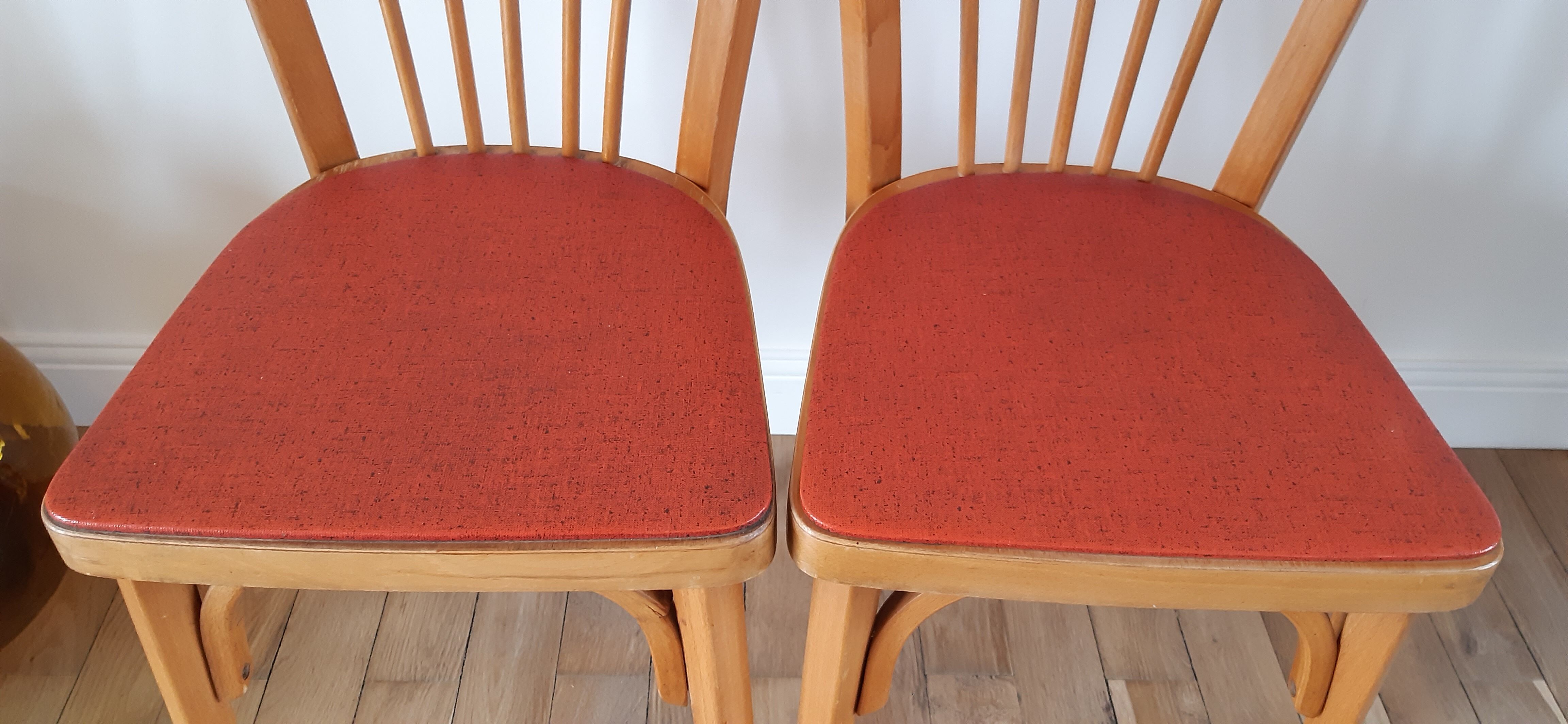 Pair of Baumann bistro chairs N°12 50s