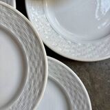 6 St Amand dessert plates in white earthenware