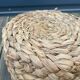 70s woven pouf footstool