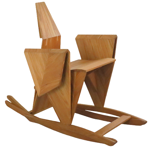 Sculptural rocking chair origami bird