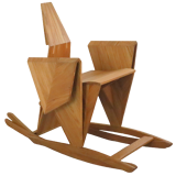 Sculptural rocking chair origami bird