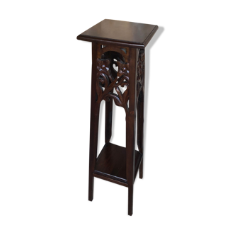 High table silver mahogany carved vintage