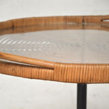 Wicker and rattan coffee table 1960