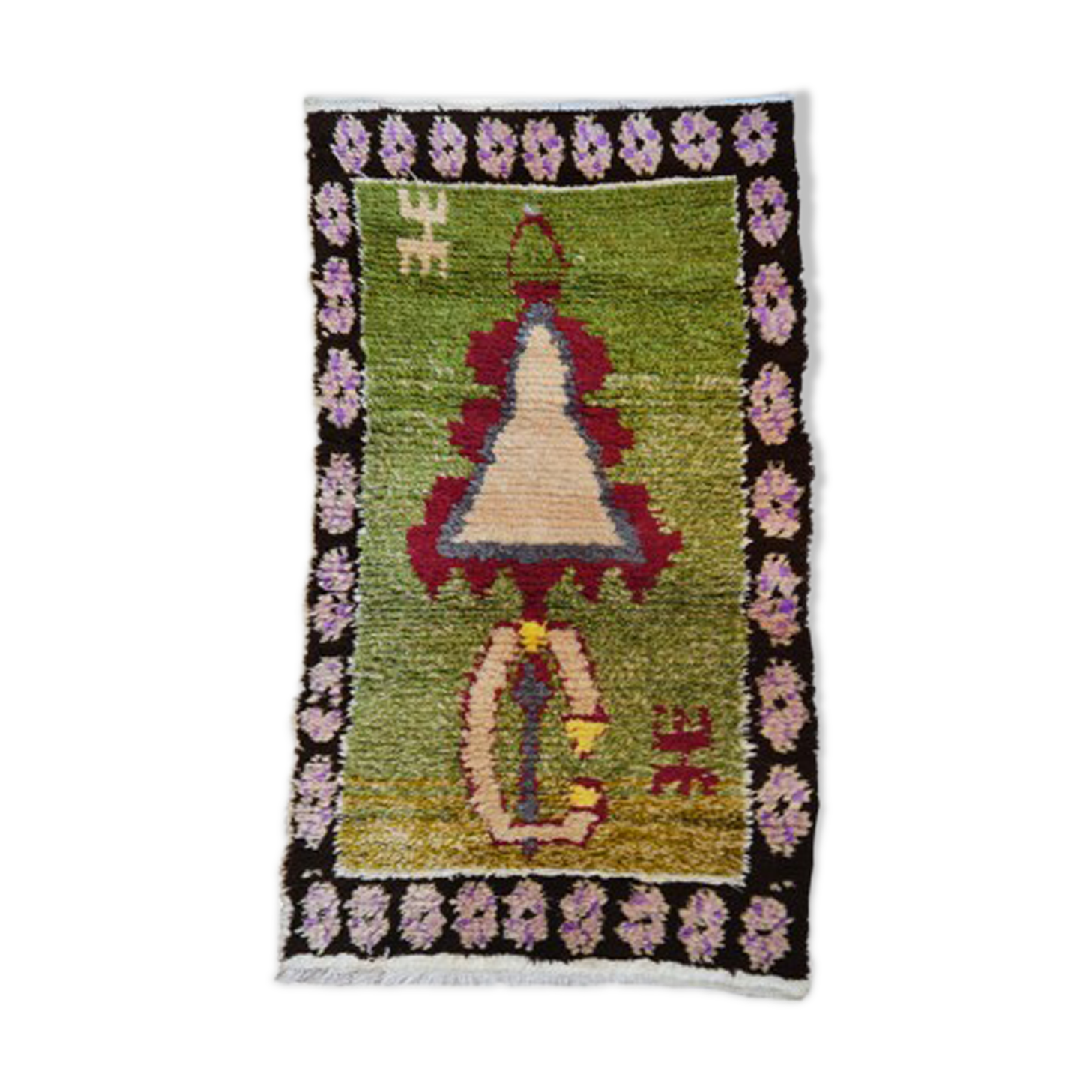Tapis berbère vert olive 120 x 65 cm