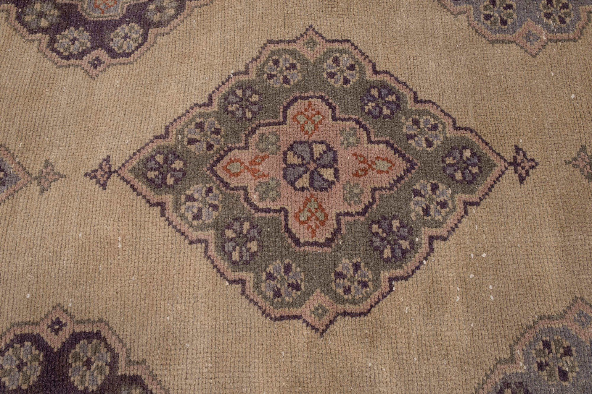 Oushak runner rug turkish hand knotted distressed hallway rug 75 x 348 cm