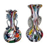 Paire de vases  en verre de Murano