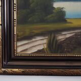 Painting „The Landscape with Hills”, Scandinavian design, 1970s, by V. Kier