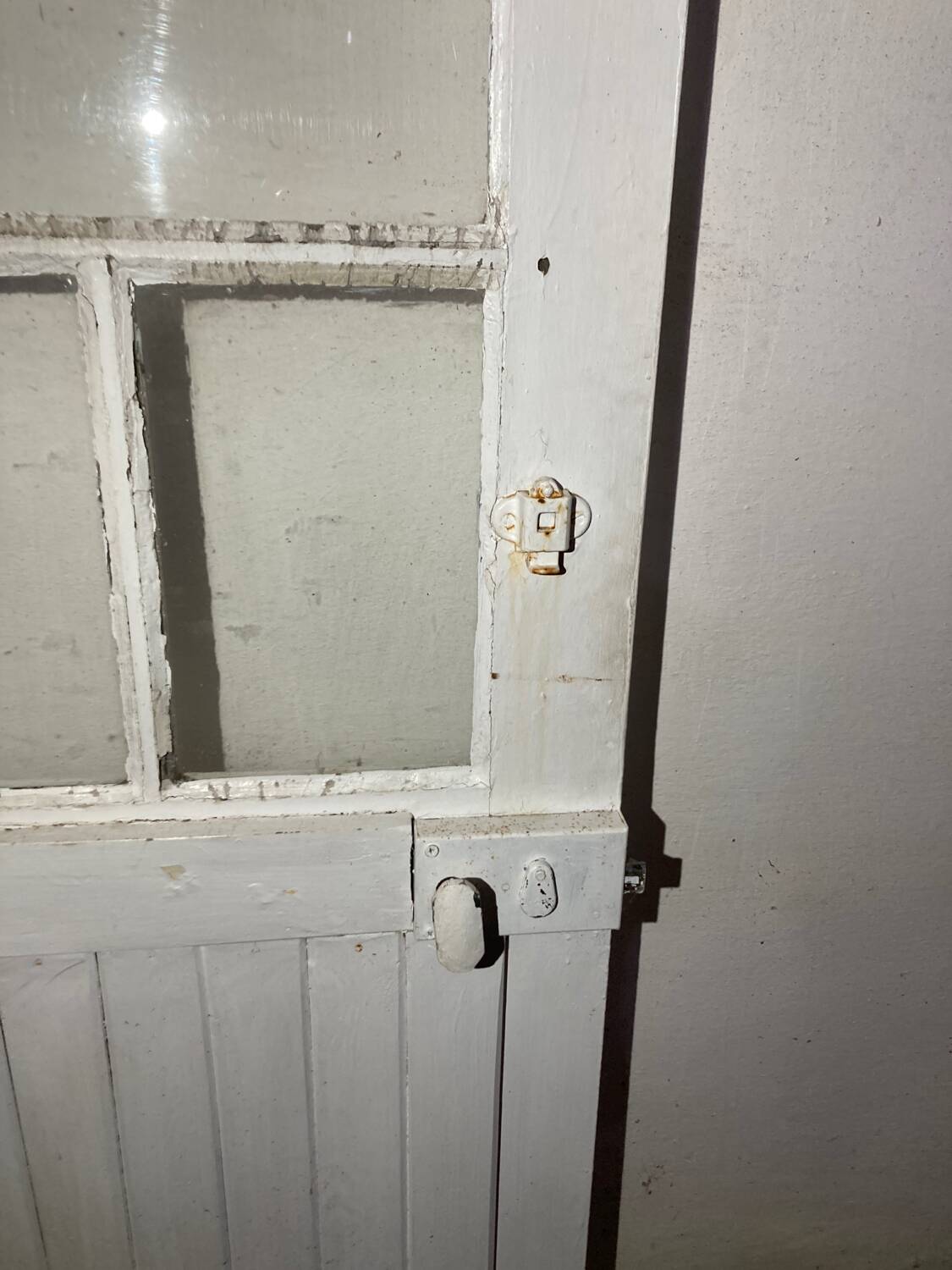 Porte vitrée ancienne style verrière atelier blanche