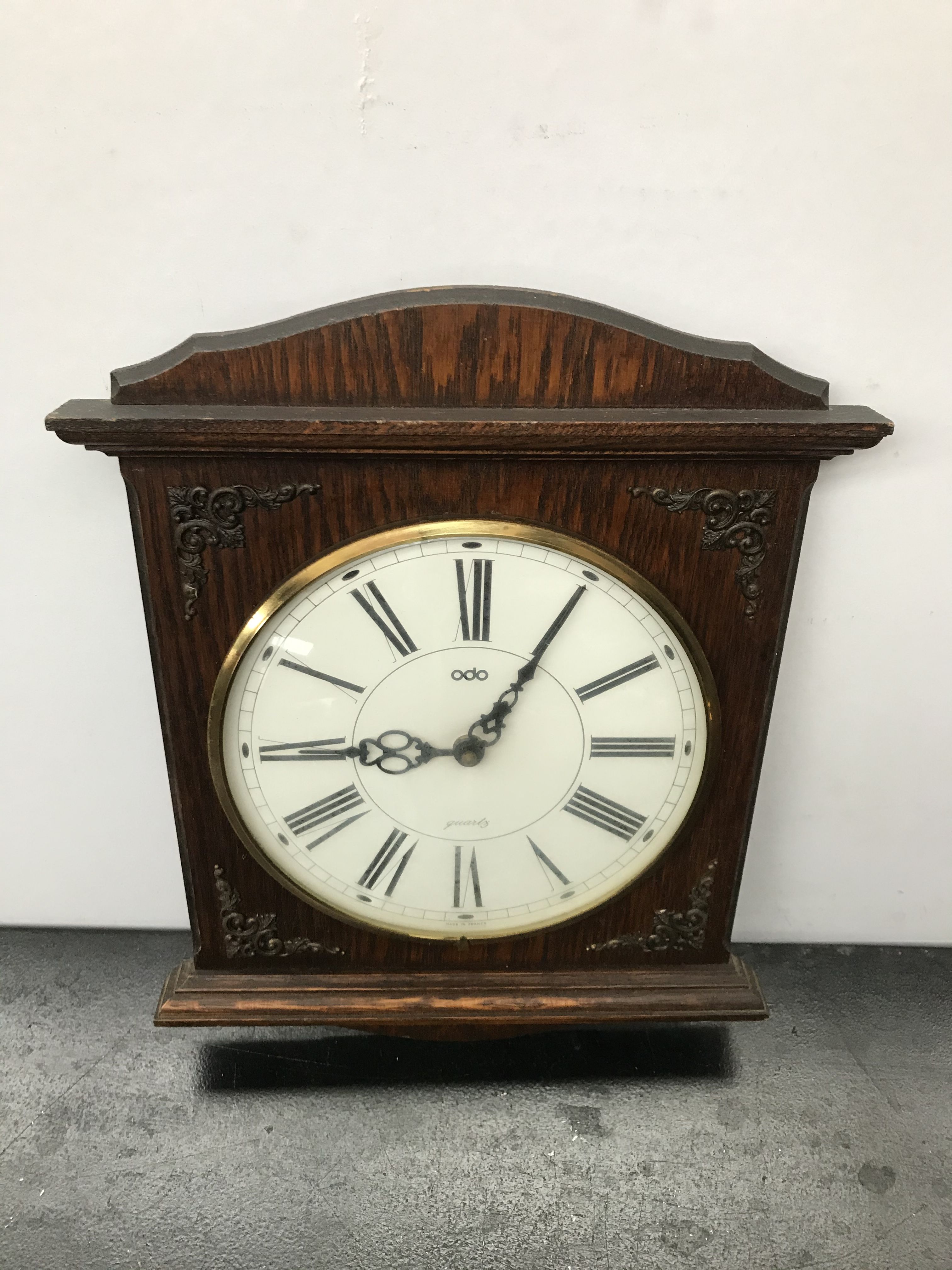 ODO Wood Old Clock Pendule - Vintage 70s Laiton Moulds