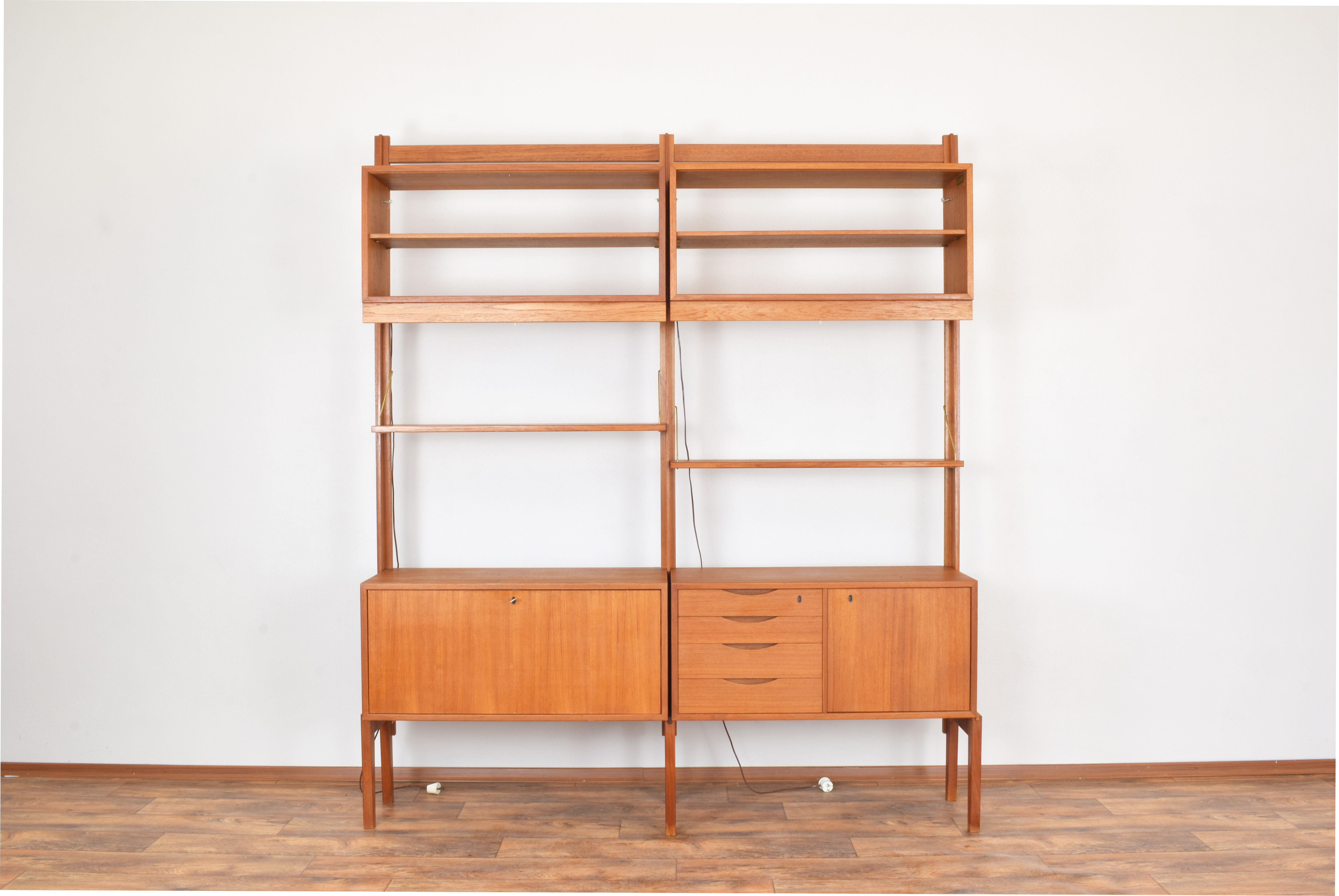 Bibliothèque en teck du milieu du siècle par Torbjørn Afdal pour Bruksbo, années 1950, ensemble de 2