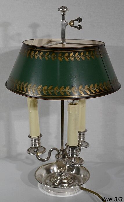 White metal bouillotte lamp, empire style – early twentieth century