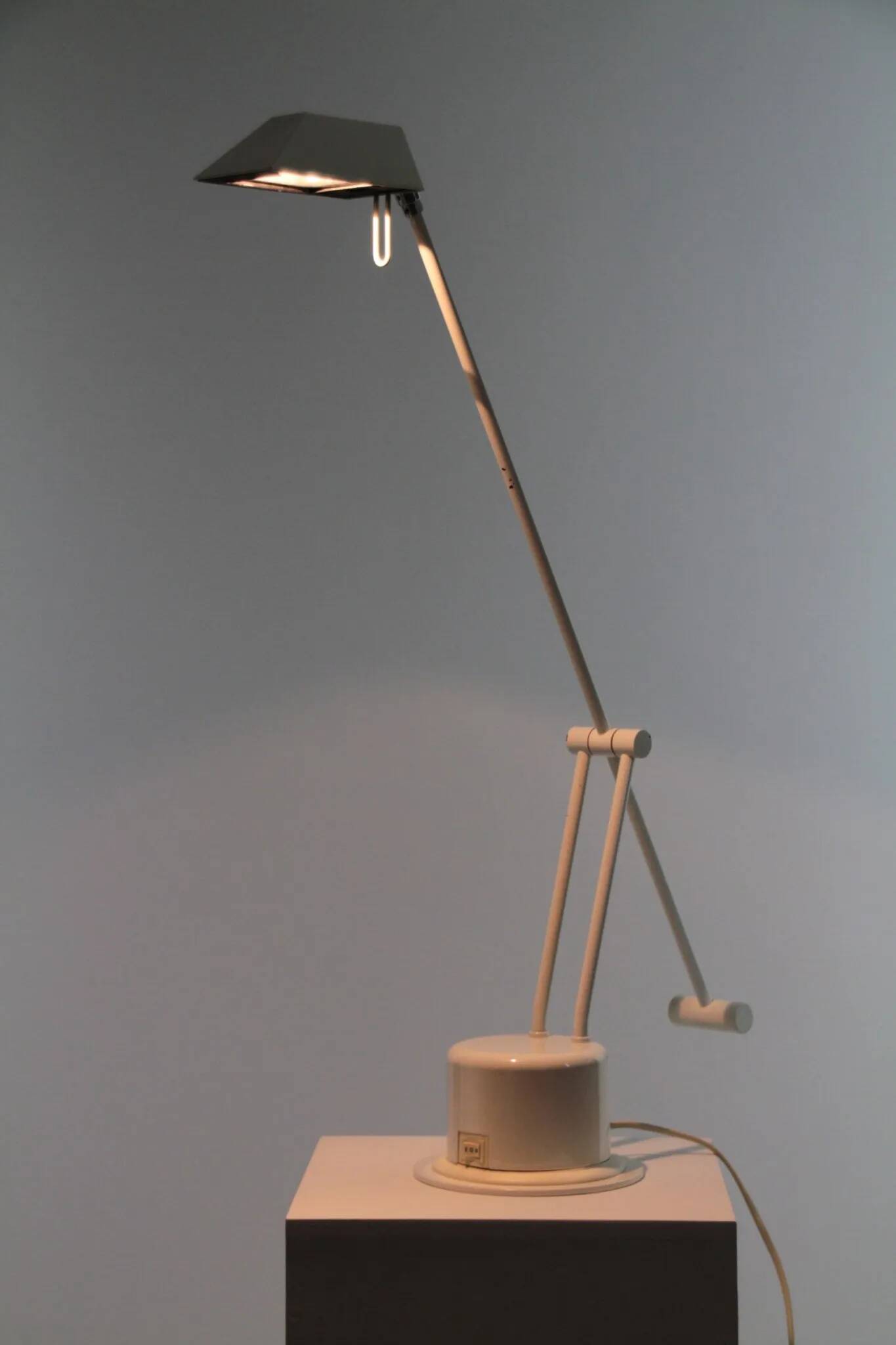 Minimalist White Adjustable Desk Lamp by Massive, Belgium — 1980s