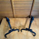Pair of Fireplace Chenets Cast Iron Pointed 19th Century Vintage