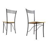 Vintage black metal and wicker italian bistro chairs.  Beautiful, elegant i