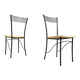 Chaises de bistrot italiennes vintage en métal noir et osier. Belles et élégantes