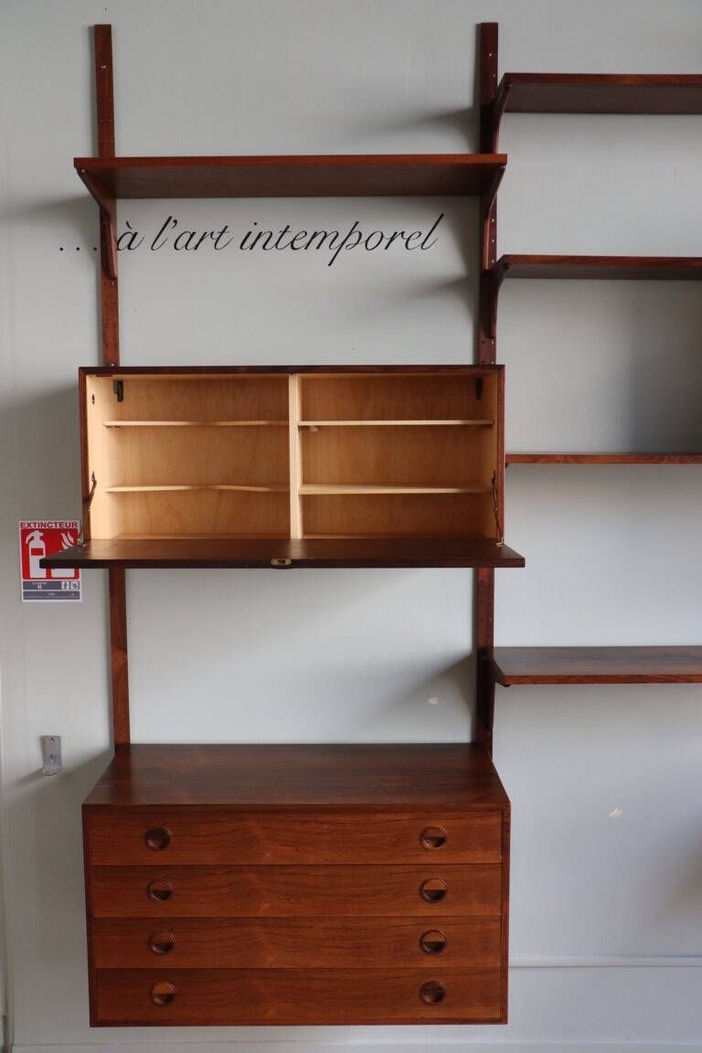 Modular rosewood wall bookcase by Thygesen and Sorensen for Hg Furniture, 1960