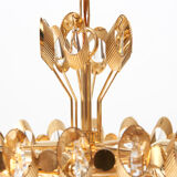 Brass and crystal chandelier by Palwa, 1960