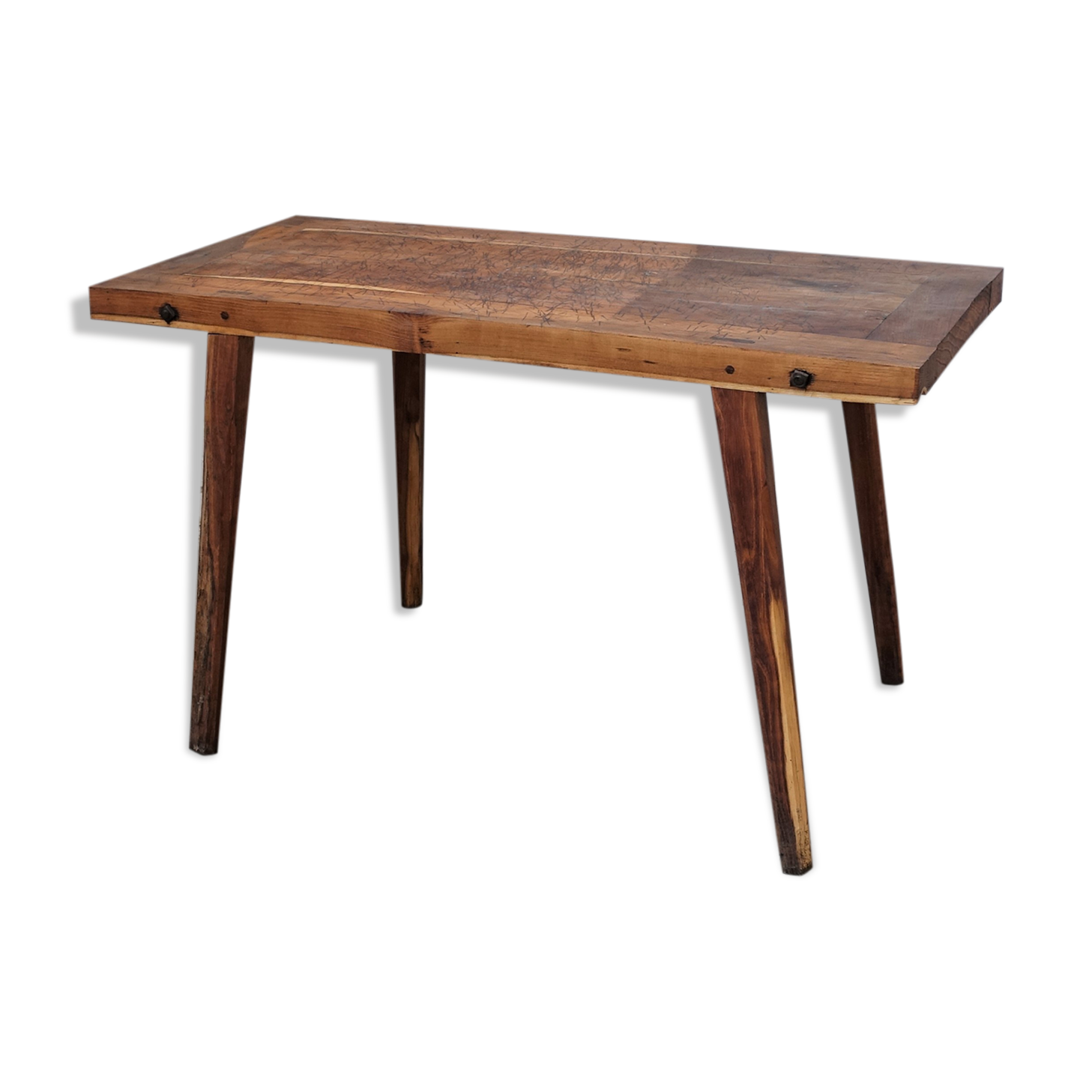 Antique industrial butcher table