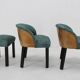 1940s Pair of Chairs with Stool, Italy