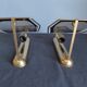 Pair of brass and curved glass wall lamps from the 80s