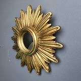 Vintage golden sunburst mirror, 1960s