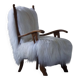 Henning Kjærnulf, armchair reupholstered in long-haired Icelandic sheepskin, 1950