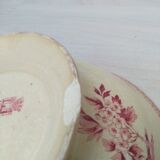 Salad bowl on foot in iron earth of Gien model Pink hawthorn