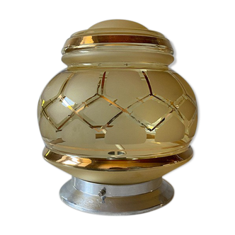 Ceiling lamp amber globe and golden border